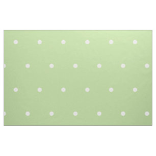 Liten vit Polka dots på Grönten Mint Tyg
