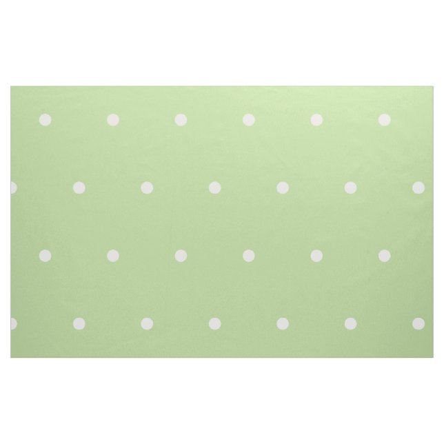 Liten vit Polka dots på Grönten Mint Tyg (Fat Quarter)