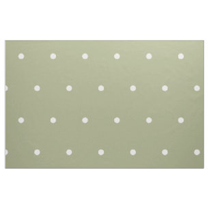 Liten vit Polka dots på Sage Grönt Tyg