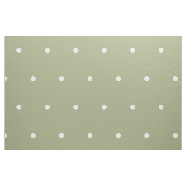 Liten vit Polka dots på Sage Grönt Tyg (Fat Quarter)