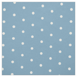 Liten vit Polka dots på Sweet Carolina Blue Tyg