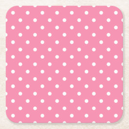 Liten vitpolka dots på shock rosa underlägg papper kvadrat