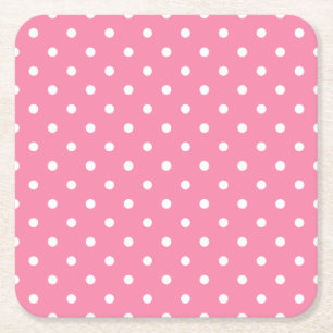 Liten vitpolka dots på shock rosa underlägg papper kvadrat