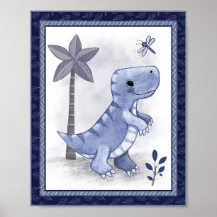 Liten vrålande dinosaurie - T-Rex barnkammar konst Poster