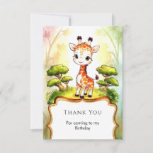 Liten Whimsical Giraffe Födelsedag