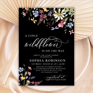 Liten Wildblomskript Bohemian Baby Shower Inbjudningar