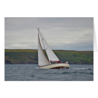 Liten Yacht Sailing Hard Hälsningskort