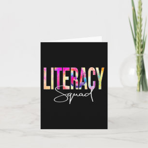 Literacy Squad Tie Dye Back to school Women Apprec Kort