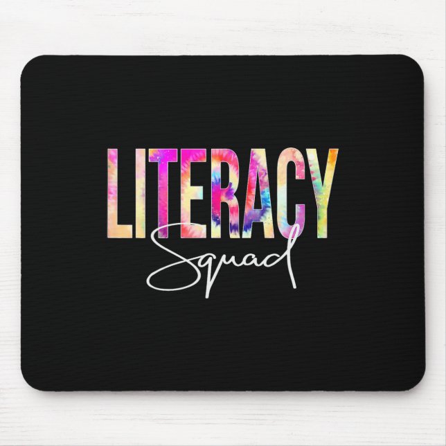 Literacy Squad Tie Dye Back to school Women Apprec Musmatta (Framsidan)