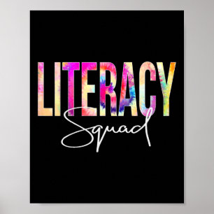 Literacy Squad Tie Dye Back to school Women Apprec Poster
