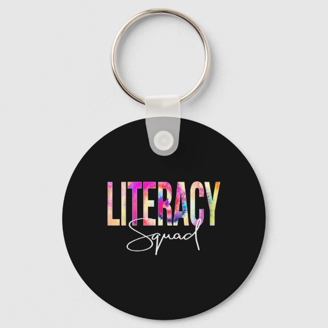 Literacy Squad Tie Dye Ck To School Women Apprecia Nyckelring (Framsida)