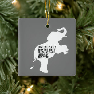 Literally Worst Funniest White Elephant Gift Julgransprydnad Keramik