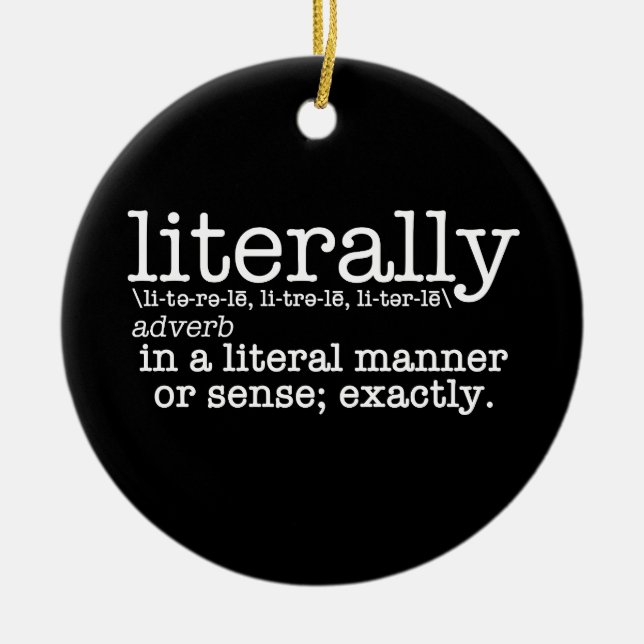 Literalt Definition English Grammar Julgransprydnad Keramik (Framsidan)