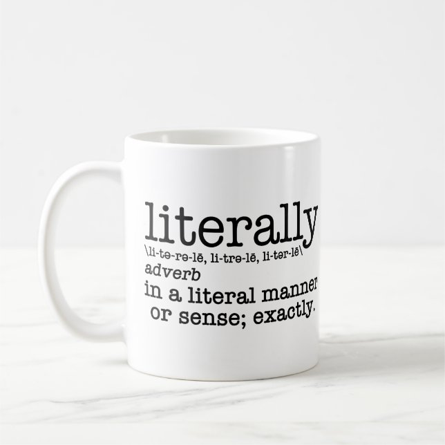 Literalt Definition English Grammar Kaffemugg (Vänster)