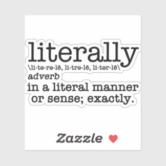 Literalt Definition English Grammar Klistermärken