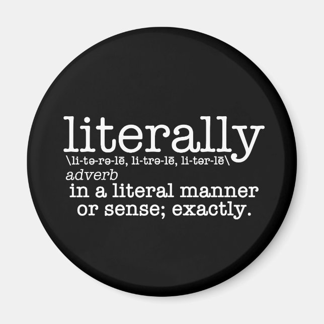 Literalt Definition English Grammar Magnet (Framsidan)