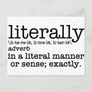 Literalt Definition English Grammar Vykort