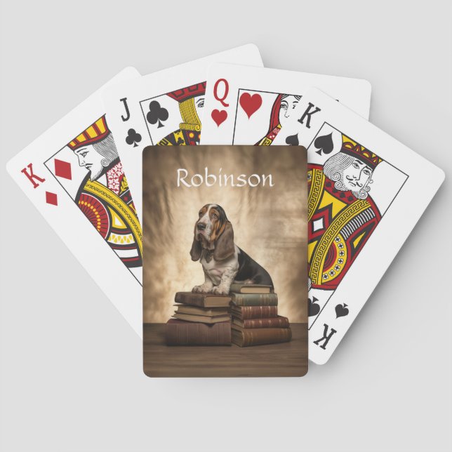 Literär Basset Hound Casinokort (Baksidan)