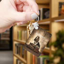 Literär Basset Hound Nyckelring