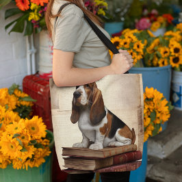 Literär Basset Hound Tygkasse