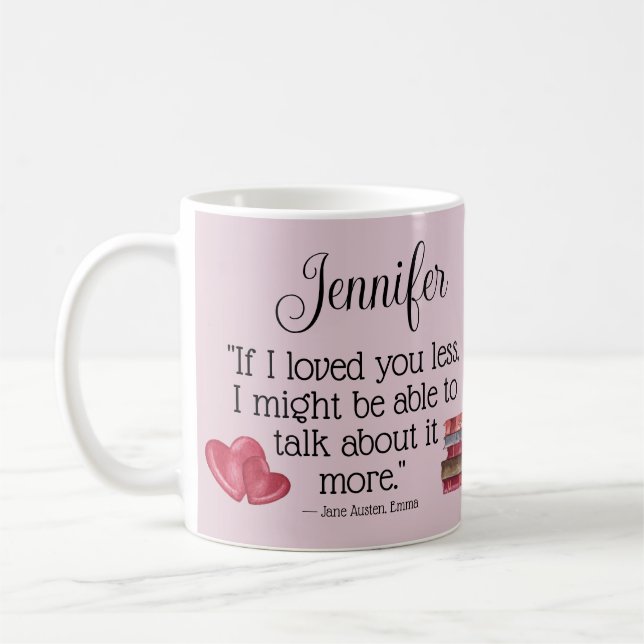Literär Bok Älskare Gift Jane Austen Kärlek Citote Kaffemugg (Vänster)