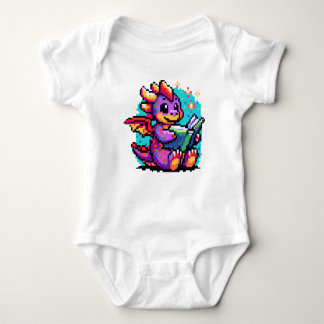 Literär dragon: 8-bitars bokmask Fantasy T Shirt