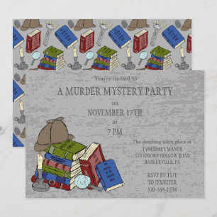 Literär mörder Mystoppmiddag Party Inbjudningar