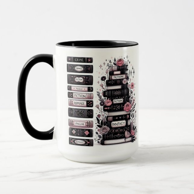 Literary Älskare Ceramic Mugg, Crime Fiction Roman Mugg (Vänster)