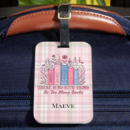 Literary Blooms Book Stack Soft Plaid Bagagebricka