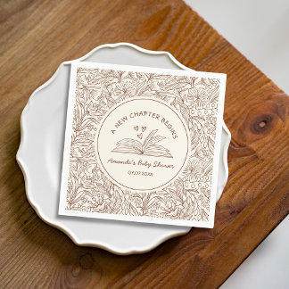 Literary Book Baby Shower A New Chapter Begins Pappersservett
