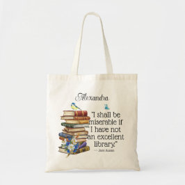 Literary Bookish Gift Jane Austen Bok Älskare Cito Tygkasse