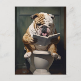Literary Bulldog | Funny Bathroom Humor Helg Vykort