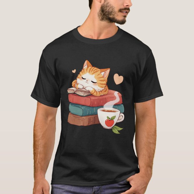  Literary Catnap T Shirt (Framsida)