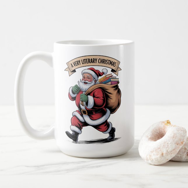Literary Christmas Book lover Gift add name Kaffemugg (Med munk)