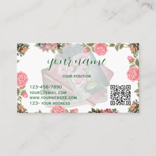 Literary Folded Business Card Design Visitkort (Framsida)