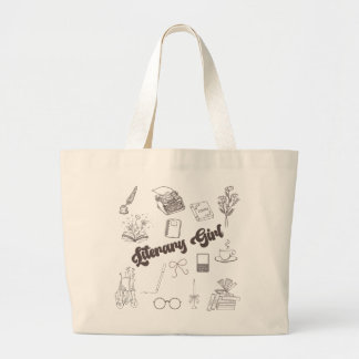 Literary Girl Tote Bag Bok Älskare Gift Academia Jumbo Tygkasse