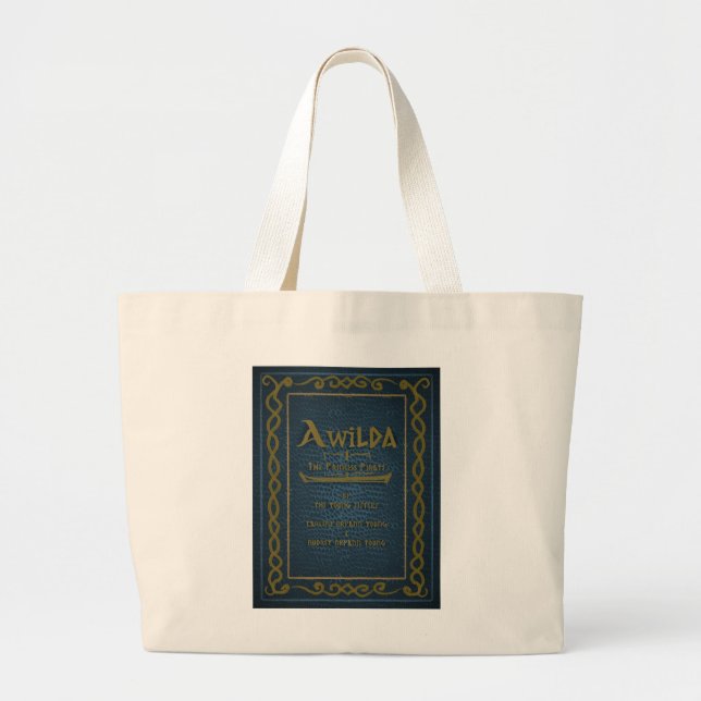 Literary Merch Tote Bag "Awilda" Jumbo Tygkasse (Framsidan)