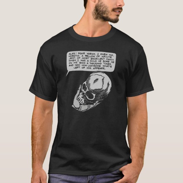 Literature Shakespeare Poor Yorick Skull Shakespea T Shirt (Framsida)