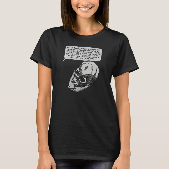 Literature Shakespeare Poor Yorick Skull Shakespea T Shirt (Framsida)