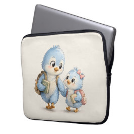 Litet Blått Fågel-syskon Bärbar Dator-fodral Laptop Fodral