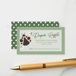 Litet Dam Kärlek Kryp Sage Grönt Diaper Raffle Tilläggskort