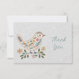 Litet fågelfärgad Blommigt - tack för ditt kort