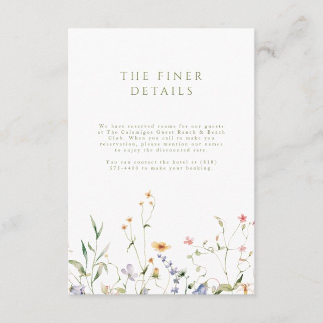 Litet Garden-bröllopskort Tilläggskort (Framsida)