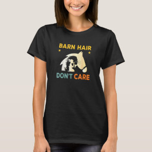 Litet hår Bryr sig inte Rancher Häst Ridning Lilla T Shirt