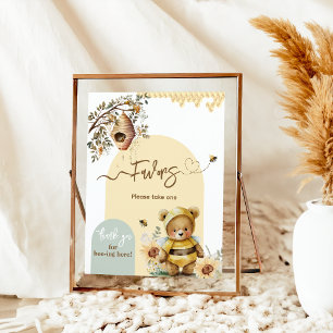 Litet honungsbi Bear Baby Shower Favors Poster