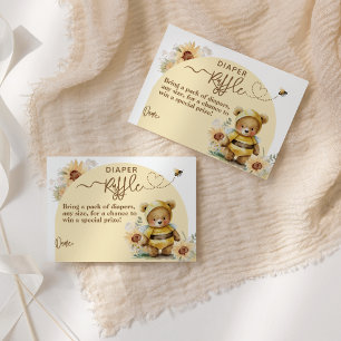 Litet honungsbin Bear Baby Shower Diaper Tilläggskort