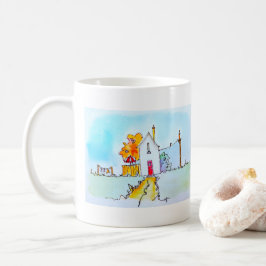 Litet hus med tvätt kaffemugg