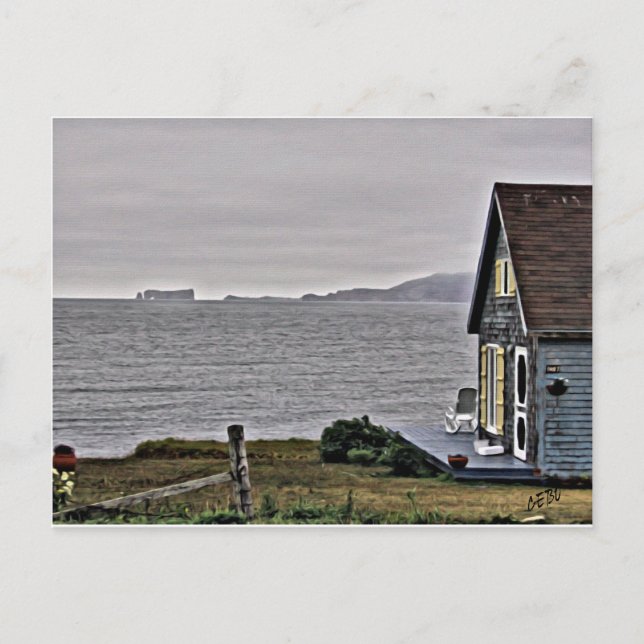 Litet hus med utsikt över St.Lawrence floden Vykort (Framsida)