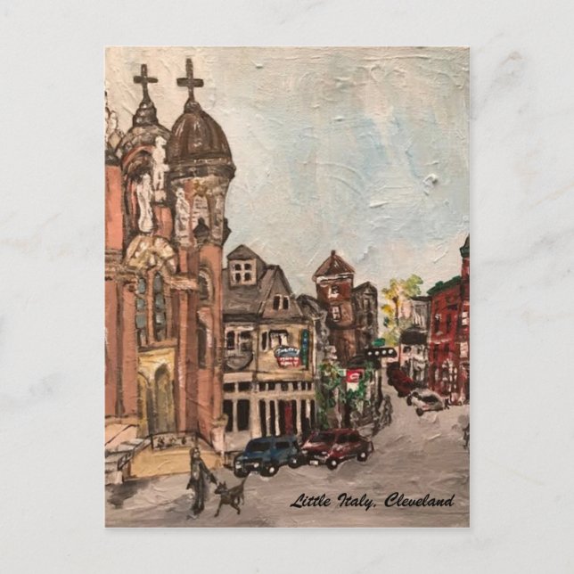 Litet Italien, Cleveland Ohio-målning på vykort (Framsida)
