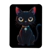 Litet kusligt svart katt